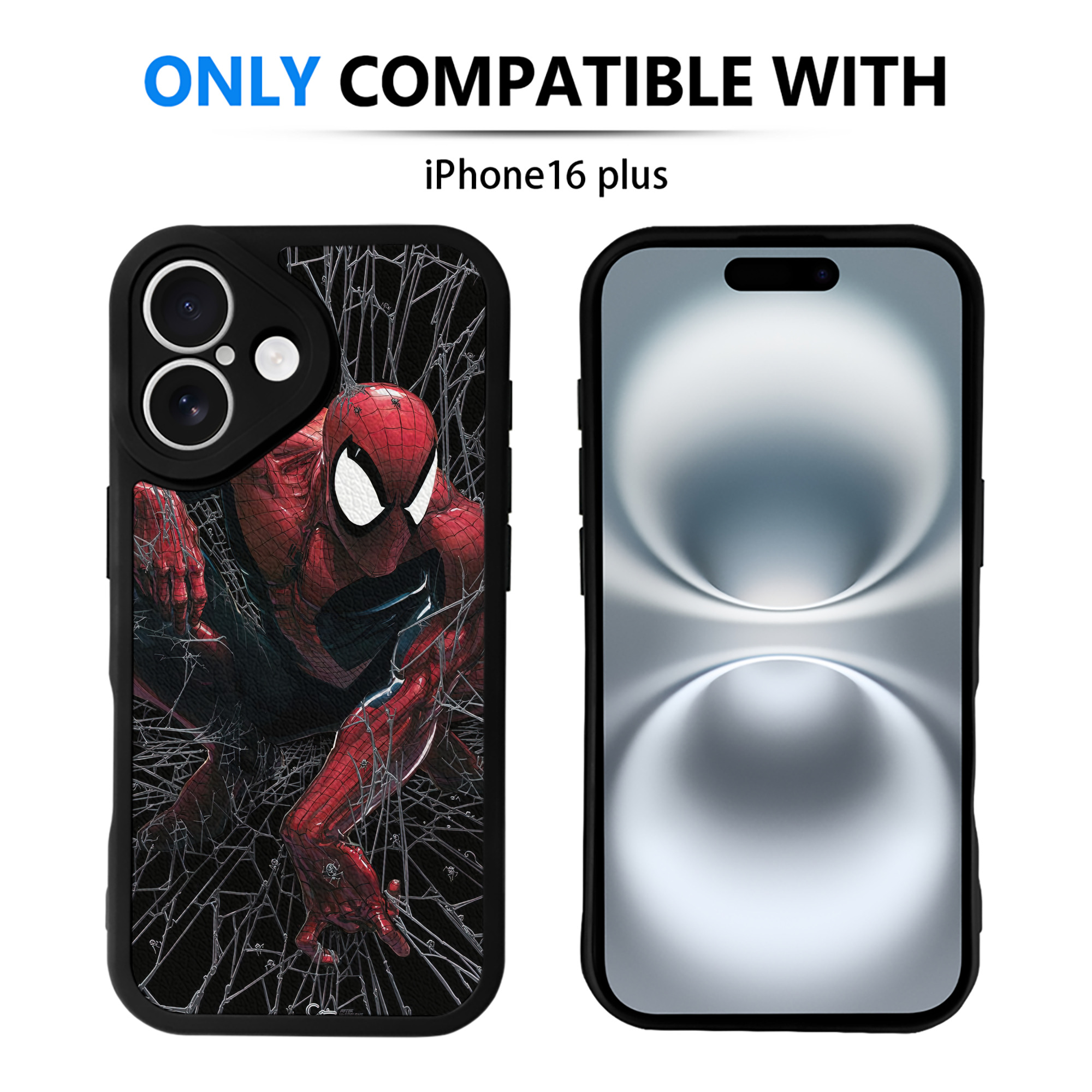 Spider Man スパイダーマン 【iPhone 16シリーズ対応】シリコンスマホケース（レザー調） 材質：シリコン